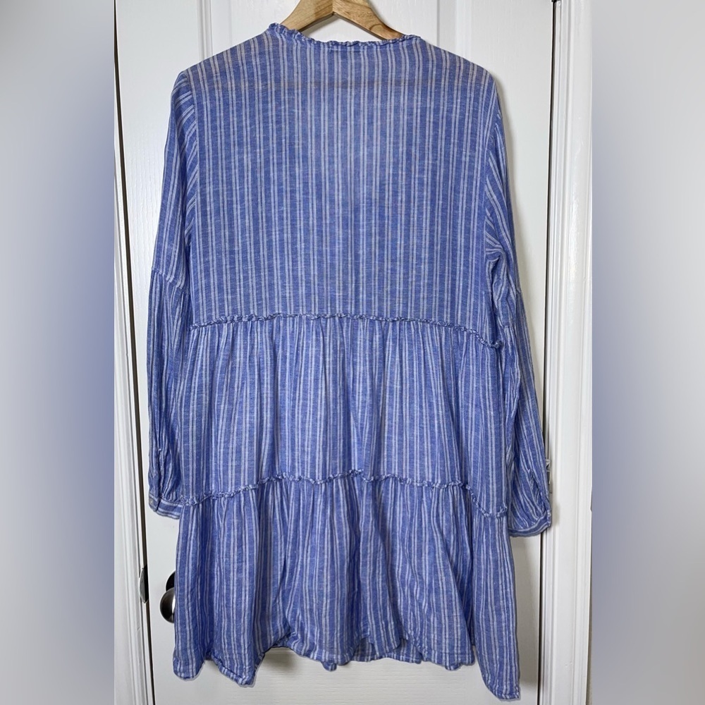 RAILS Everly Dress in Ludlow Stripe  Light Blue Long Sleeve Dress Size Medium - Picture 6 of 12